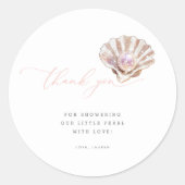 Elegant onder het Zee Little Pearl Baby shower Ronde Sticker (Voorkant)