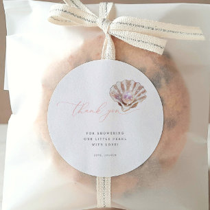 Elegant onder het Zee Little Pearl Baby shower Ronde Sticker