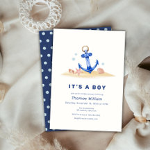 Elegant onder het Zee nautisch anker Baby shower
