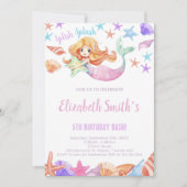 Elegant onder het Zee Uitnodiging voor meisjes (Voorkant)