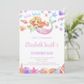 Elegant onder het Zee Uitnodiging voor meisjes (Staand voorkant)