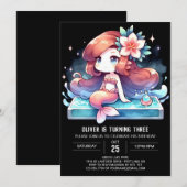 Elegant onder het Zee Zeemeermin Verjaardag Kaart (Voorkant / Achterkant)