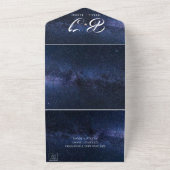 Elegant onder Stars Theme Monogram Weddenschap All In One Uitnodiging (Buitenkant)