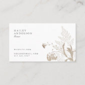 Elegant ondergeciteerd Boho Floral Modern Visitekaartje (Achterkant)