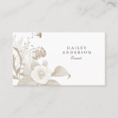 Elegant ondergeciteerd Boho Floral Modern Visitekaartje (Voorkant)