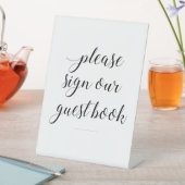 Elegant Onderteken alsjeblieft onze bruiloft van h Reclamebord Met Voetstuk (Insitu)