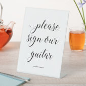 Elegant Onderteken onze gitaarbruiloft. Reclamebord Met Voetstuk (Insitu)