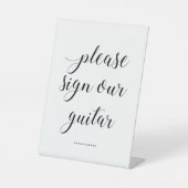 Elegant Onderteken onze gitaarbruiloft. Reclamebord Met Voetstuk (Voorkant)