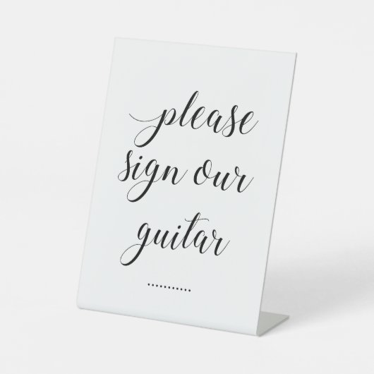 Elegant Onderteken onze gitaarbruiloft. Reclamebord Met Voetstuk (Voorkant)