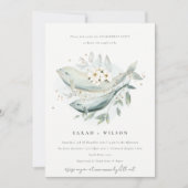 Elegant onderwater Floral fish Verloving Invite Bedankkaart (Voorkant)