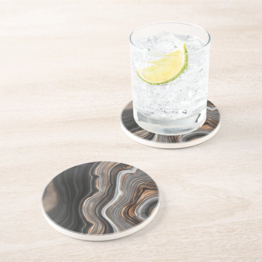 Elegant Onderzetter van koper, zilver en zwarte ma (Zijkant)