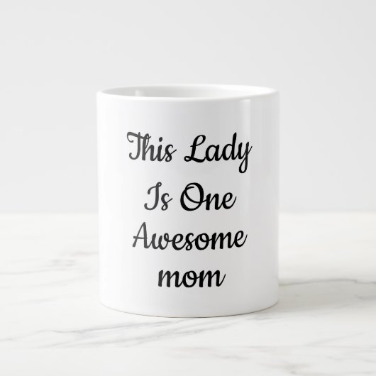 Elegant "One Awesome Mom" Script Koffie Grote Koffiekop (Voorkant)