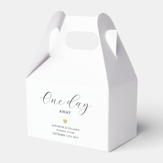 Elegant One Day Away Gold Heart repetitie diner Bedankdoosjes (Achterkant)