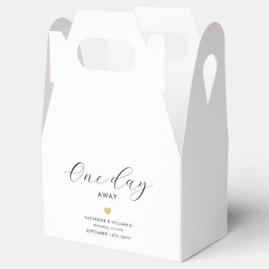 Elegant One Day Away Gold Heart repetitie diner Bedankdoosjes (Geopend)