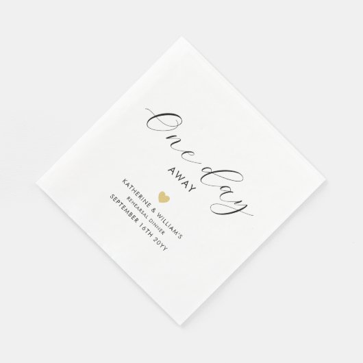 Elegant One Day Away Gold Heart repetitie diner Servet (Hoek)