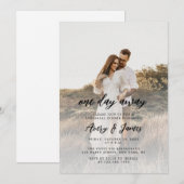 Elegant One Day Away Photo Rehearsal Dinner Kaart (Voorkant / Achterkant)