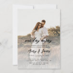 Elegant One Day Away Photo Rehearsal Dinner Kaart<br><div class="desc">Elegant One Day Away Photo Rehearsal Dinner Invitation</div>