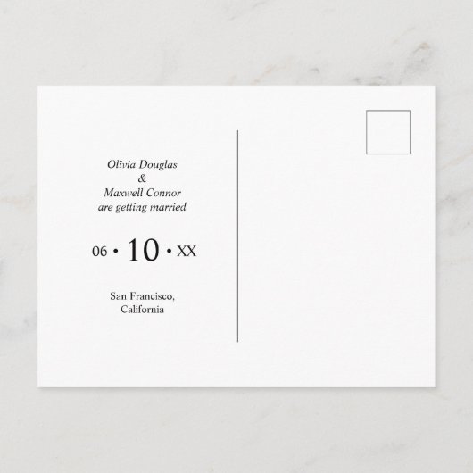 Elegant One Photo Emerald Green Save the Date Kaar Briefkaart (Achterkant)