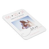 Elegant One Photo Minimalist Blush Save the Date Magneet (Rechterzijde)