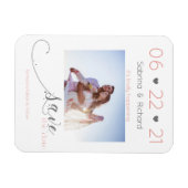 Elegant One Photo Minimalist Blush Save the Date Magneet (Horizontaal)
