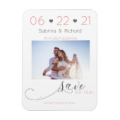 Elegant One Photo Minimalist Blush Save the Date Magneet (Verticaal)