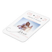 Elegant One Photo Minimalist Blush Save the Date Magneet (Linkerzijde)