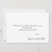 Elegant One Photo Modern Script Weddenschap Bedank Bedankkaart (Achterkant)