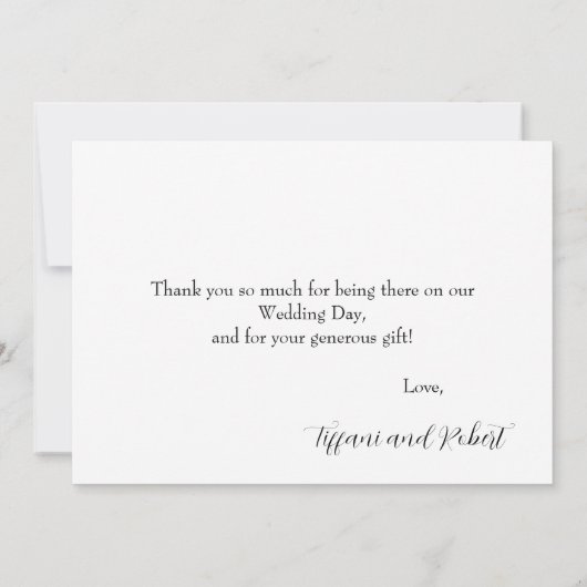 Elegant One Photo Modern Script Weddenschap Bedank Bedankkaart (Achterkant)