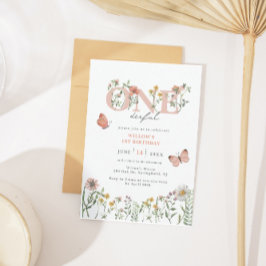 Elegant Onederful Wildflower 1e verjaardag Kaart