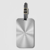 Elegant oneffen metaalachtig glanzend zilver bagagelabel (Voorkant (verticaal))