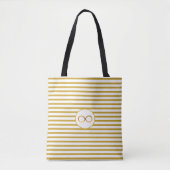 Elegant oneindig symbool en Golden Striped Tote Bag (Voorkant)