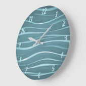 Elegant ongebruikelijk blauw golfontwerp grote klok (Hoek)