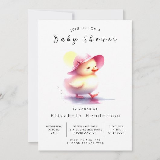Elegant online Baby shower Kaart (Voorkant)