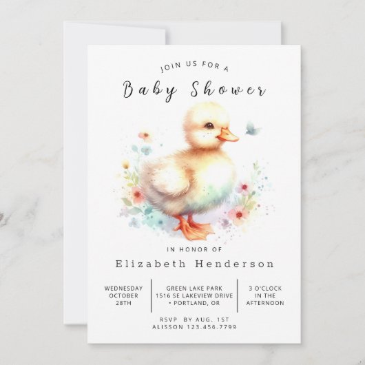 Elegant online Baby shower Kaart (Voorkant)