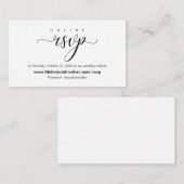 Elegant online bruiloft RSVP-reactie Informatiekaartje (Voorkant / Achterkant)
