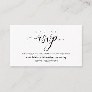 Elegant online bruiloft RSVP-reactie Informatiekaartje