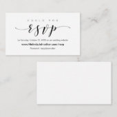 Elegant online bruiloft RSVP-reactie Informatiekaartje (Voorkant / Achterkant)