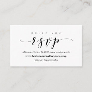 Elegant online bruiloft RSVP-reactie Informatiekaartje