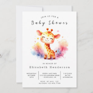 Elegant online Giraffe Baby shower Kaart