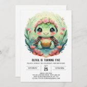 Elegant Online Turtle Meisje Verjaardag Kaart (Voorkant / Achterkant)