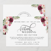 Elegant Online Virtual Burgundy Blush Pink Weddens Kaart (Voorkant / Achterkant)