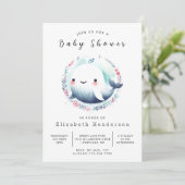 Elegant online walvis Baby shower Kaart (Staand voorkant)