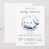 Elegant online walvis Baby shower Kaart (Voorkant / Achterkant)