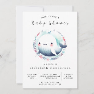 Elegant online walvis Baby shower Kaart