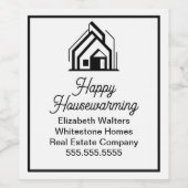 Elegant Onroerend Goed Bedrijf Aangepaste Makelaar Wijn Etiket (Enkel label)