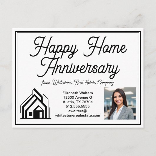 Elegant Onroerend Goed Bedrijf Custom Logo Marketi Briefkaart (Voorkant)