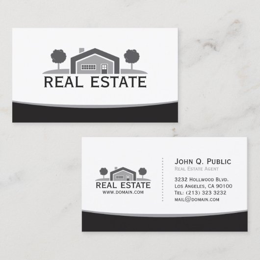 Elegant onroerend goed, huis Logo, makelaar Visitekaartje (Voorkant / Achterkant)