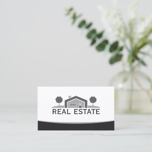 Elegant onroerend goed, huis Logo, makelaar Visitekaartje (Staand voorkant)