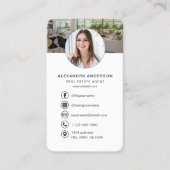 Elegant onroerend goed QR Code Logo Headshot Visitekaartje (Voorkant)