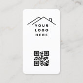 Elegant onroerend goed QR Code Logo Headshot Visitekaartje (Achterkant)